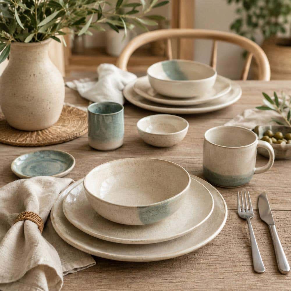 Servies inspiratie met rustige tinten en mix &amp; match