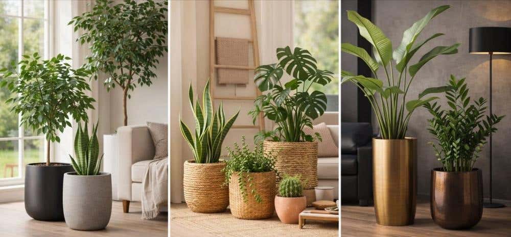 Verschillende stijlen plantenpotten