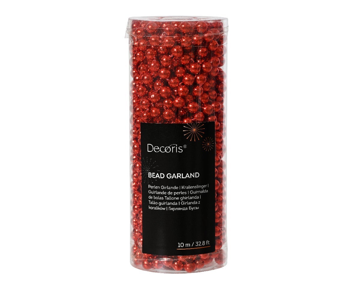 Decoris kralenketting Marilene rood 10 m