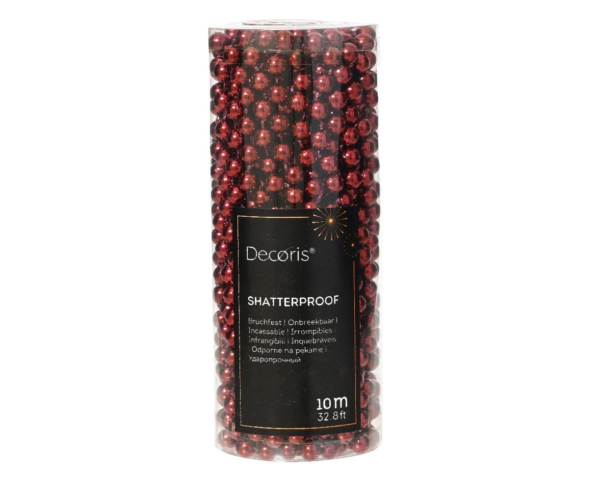 Decoris kralenketting Marilene donkerrood 10 m