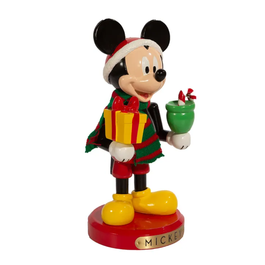 Kurt Adler Notenkraker Mickey Present Rood 12.7 x 12.7 x 25.4 cm