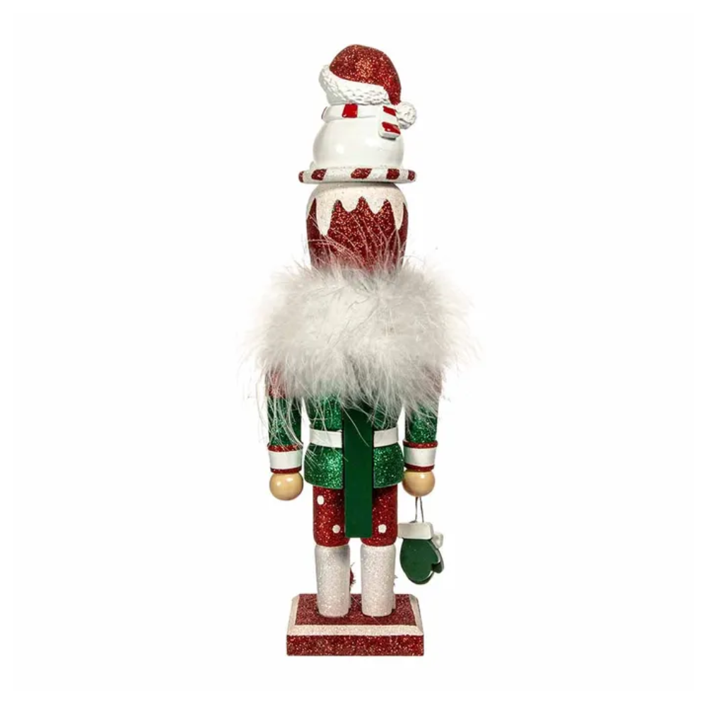 Kurt Adler Holly Wood Snowman Hat Nutcracker 34 cm
