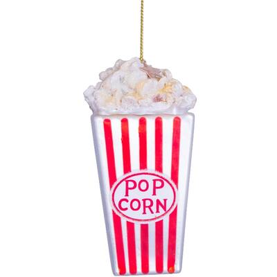 Vondels Kersthanger rood/wit popcorn 11 cm