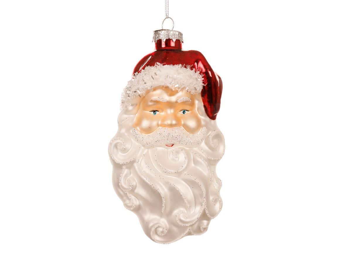 Decoris kersthanger Kerstman glas 14.2 cm