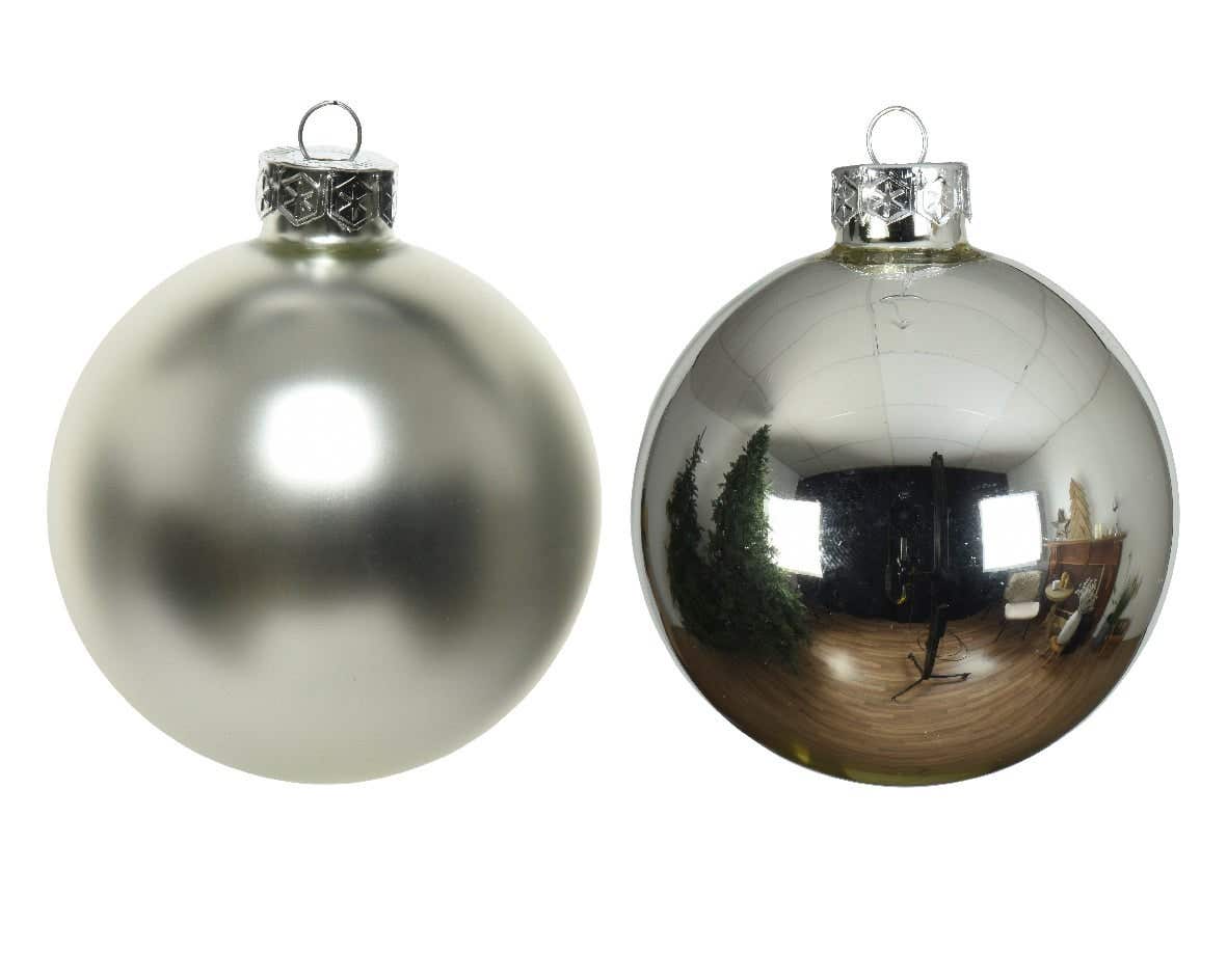 Decoris Kerstballen Glas Zilver Ø 7 cm 8 Stuks