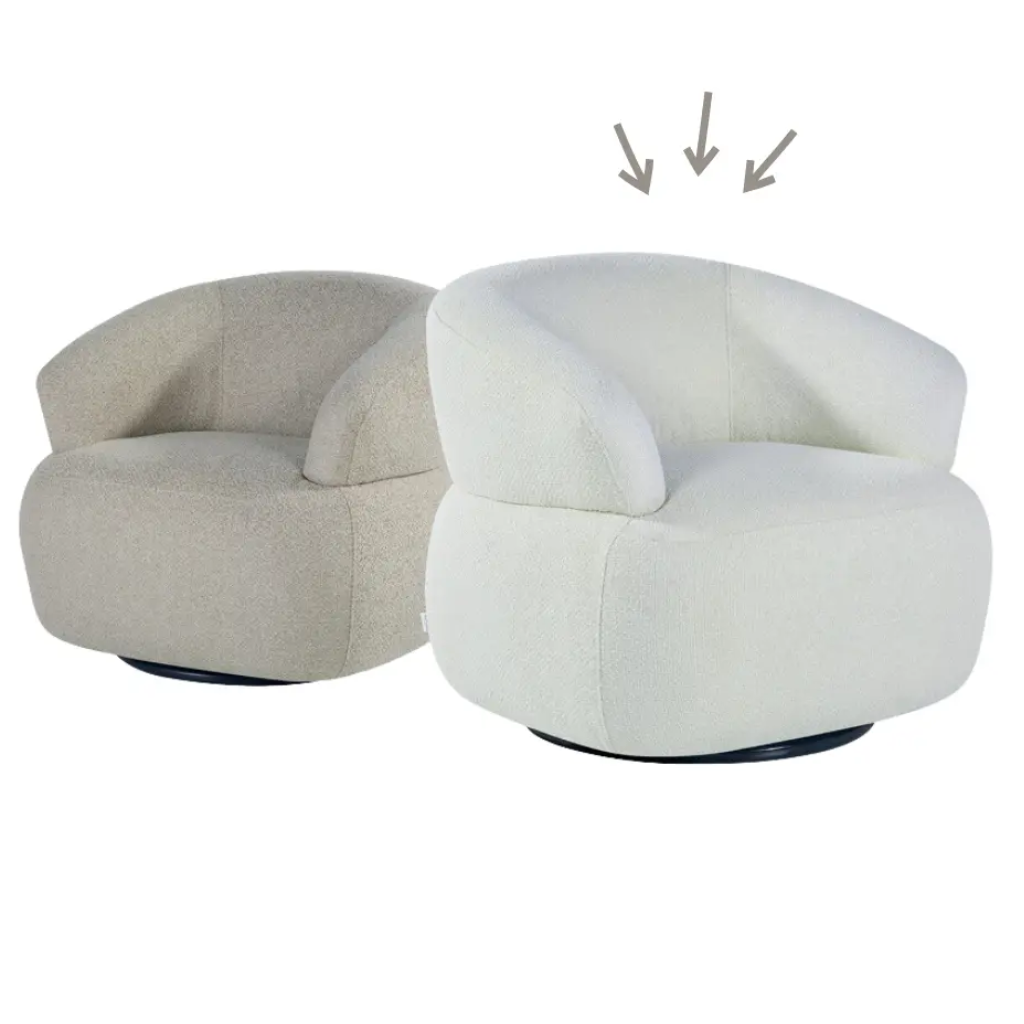 24Seven Draaifauteuil Positano Zand 82.5 x 78.5 x 72.5 cm