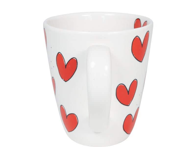 Blond Amsterdam Mok Even Bijkletsen Mok Red Hearts 0.35 L
