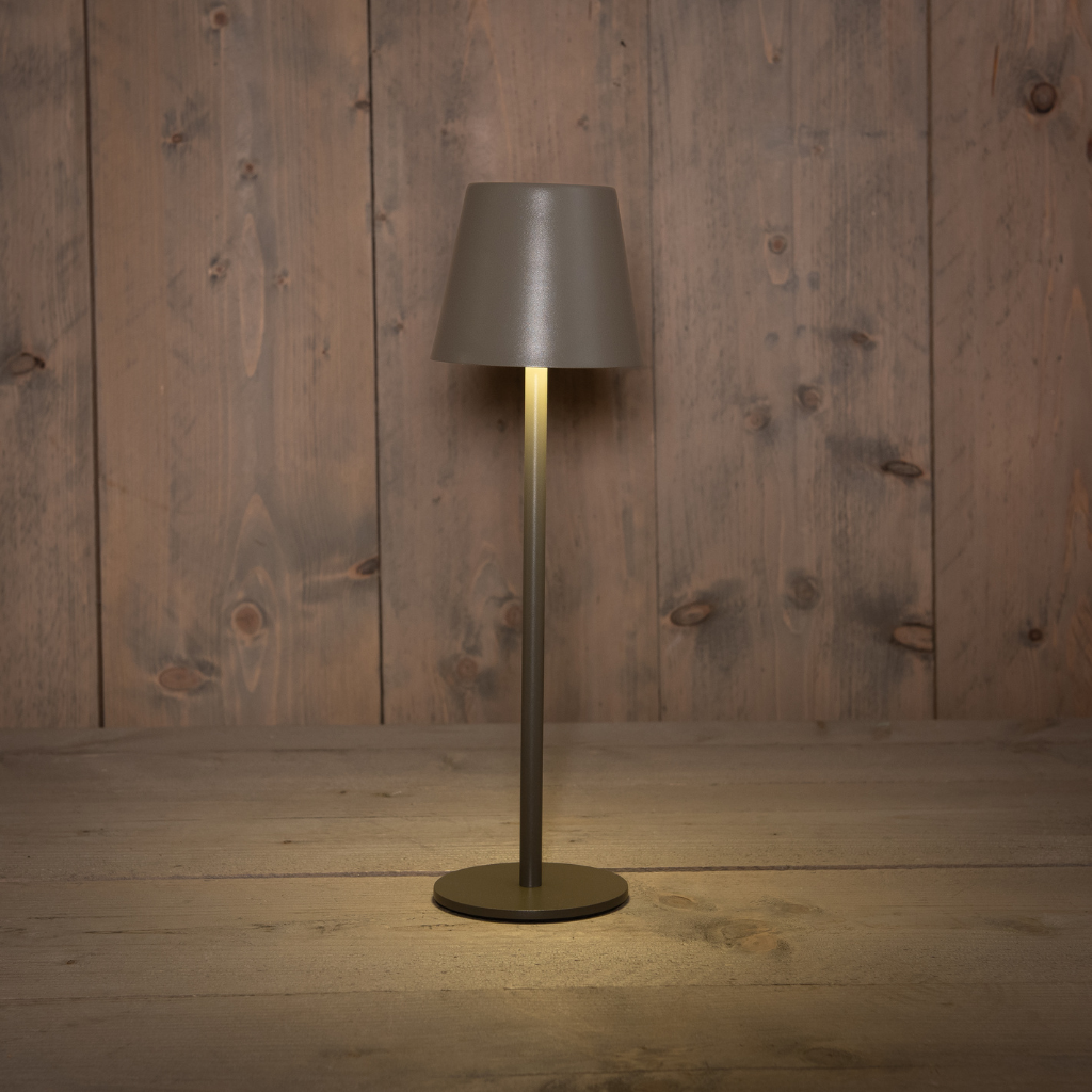 Draadloze Tafellamp Mat Grijs 11 x 36.5 LED Warm Wit Dimbaar