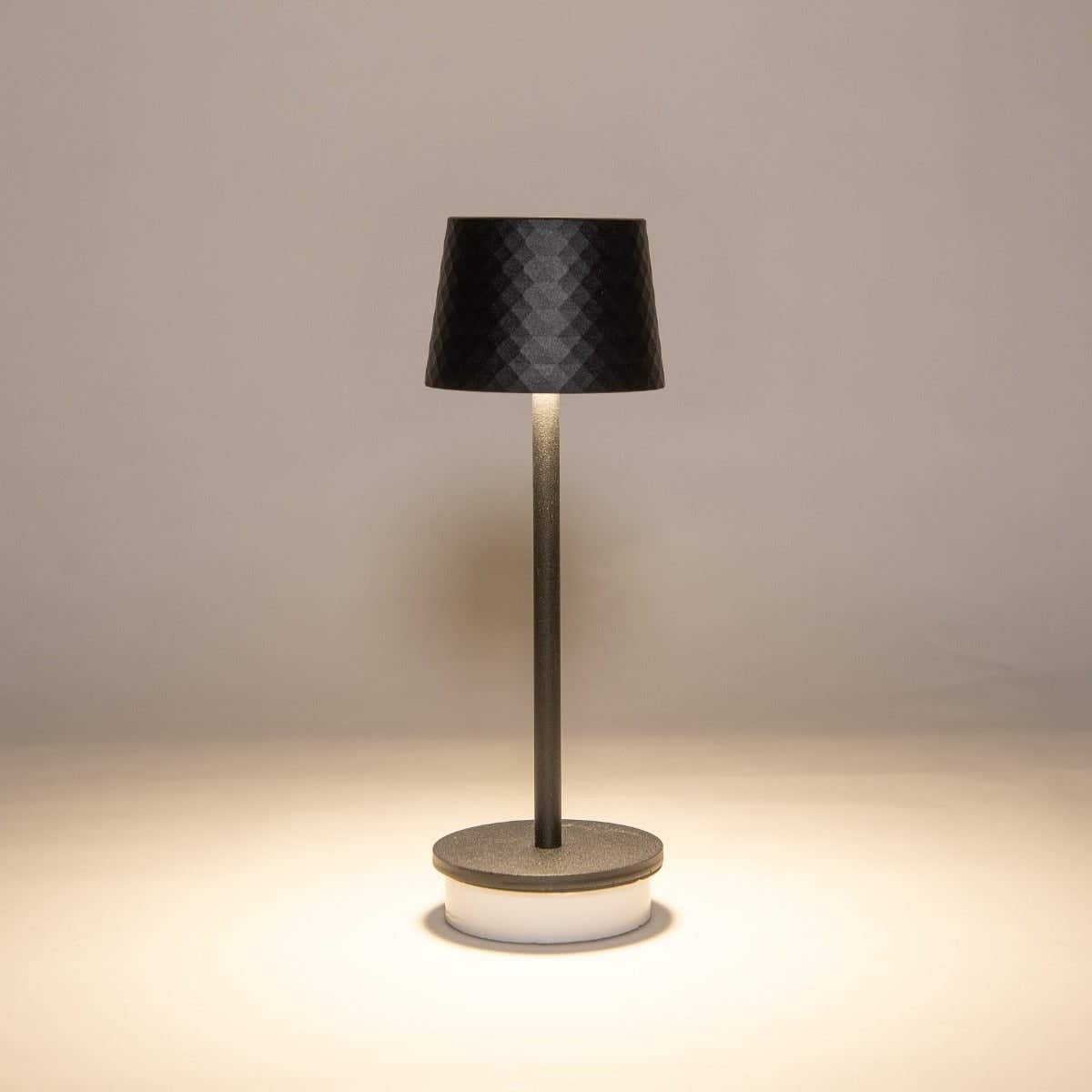 Draadloze Tafellamp mat zwart LED dimbaar 22.5 x 8.5 cm