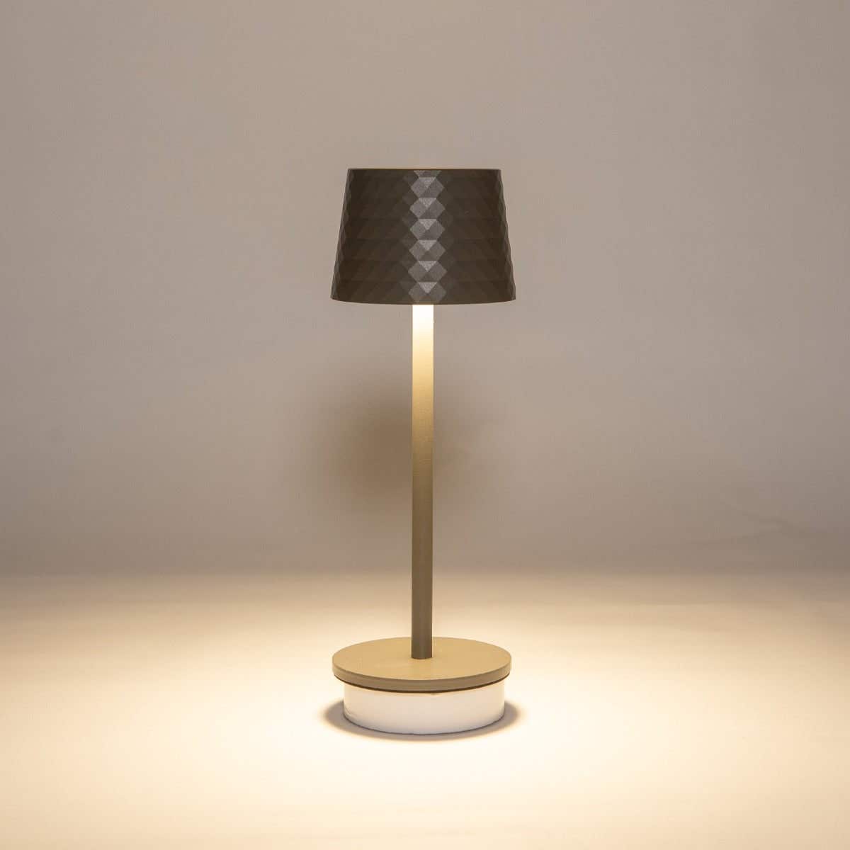 Draadloze Tafellamp mat taupe LED dimbaar 22.5 x 8.5 cm