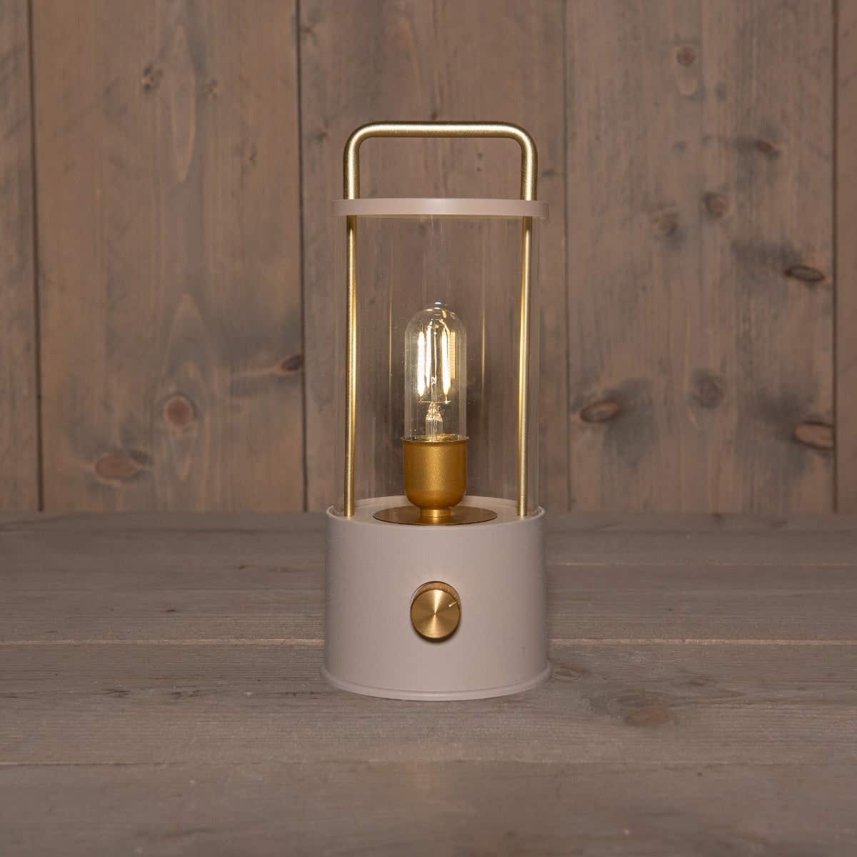 Draadloze Lantaarn mat zand LED dimbaar 25 x 11 cm