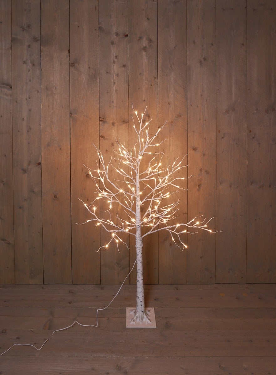 Anna's Collection berkenboom met verlichting warm wit 130 cm