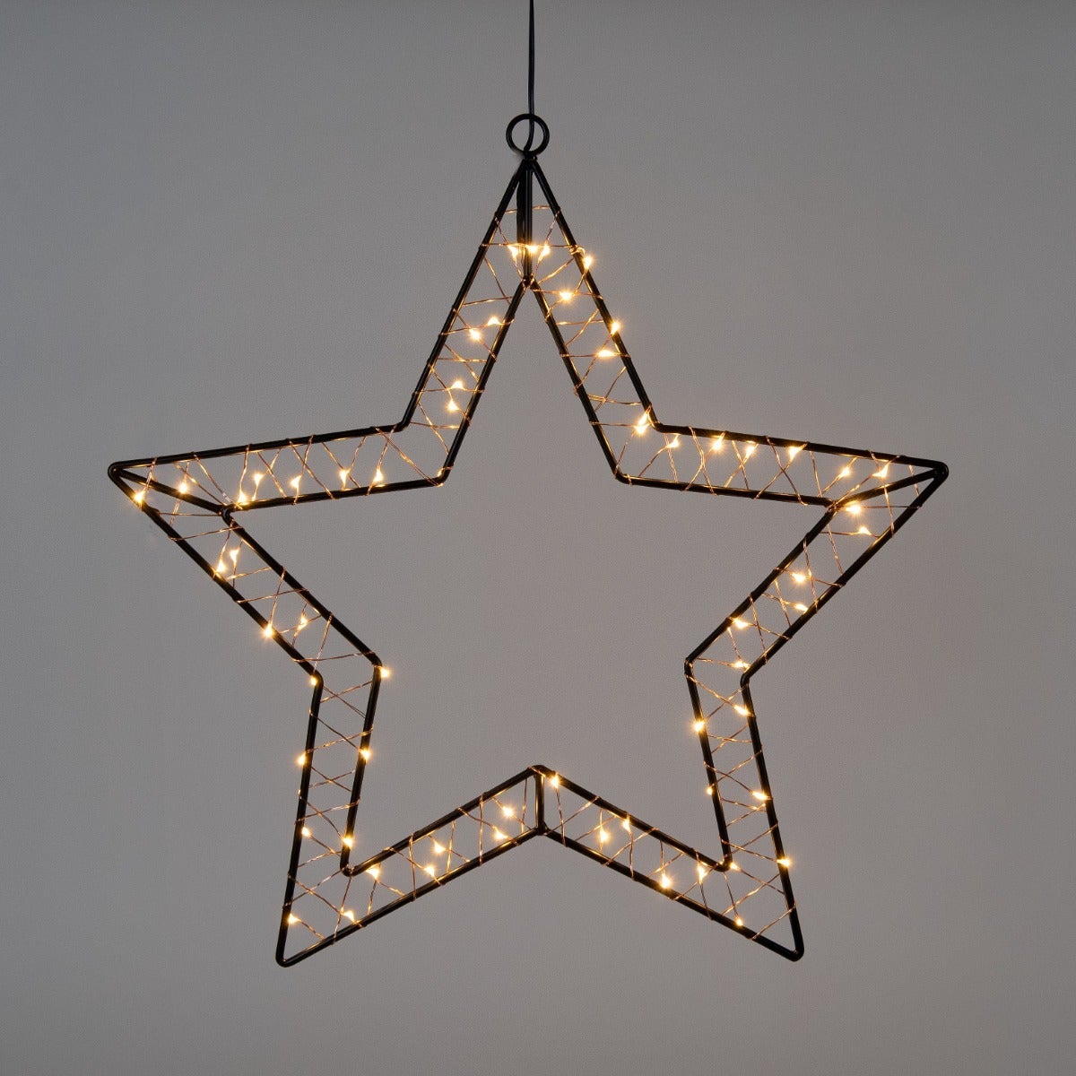 Anna's Collection Kerstster zwart met verlichting 40 x 40,5 cm