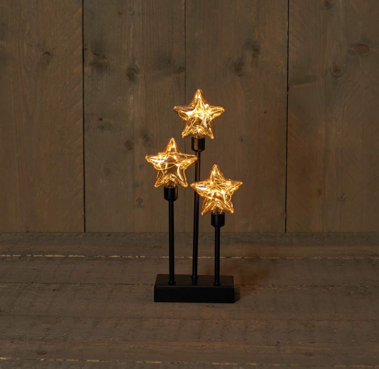 Anna's Collection Kerststerren op standaard zwart 14,5 x 7 x 32 cm