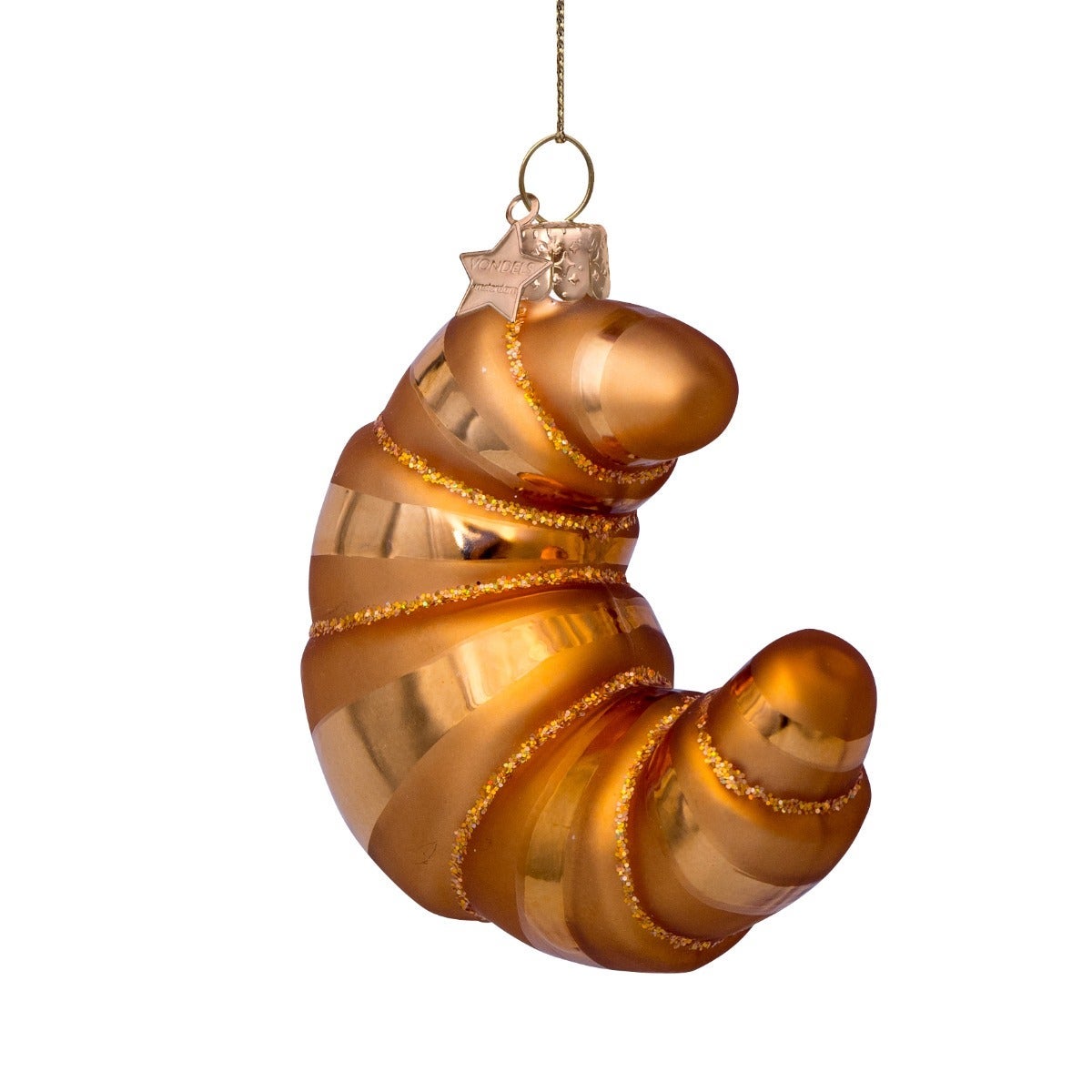 Vondels Kersthanger gouden croissant 10 cm