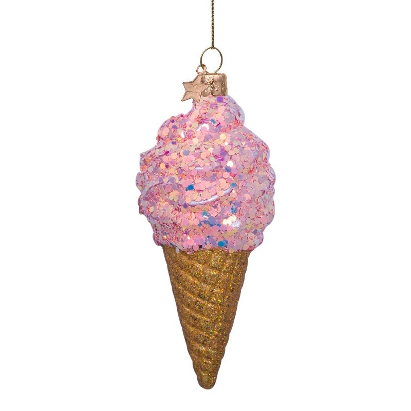 Vondels Kersthanger soft pink ice cream 15 cm