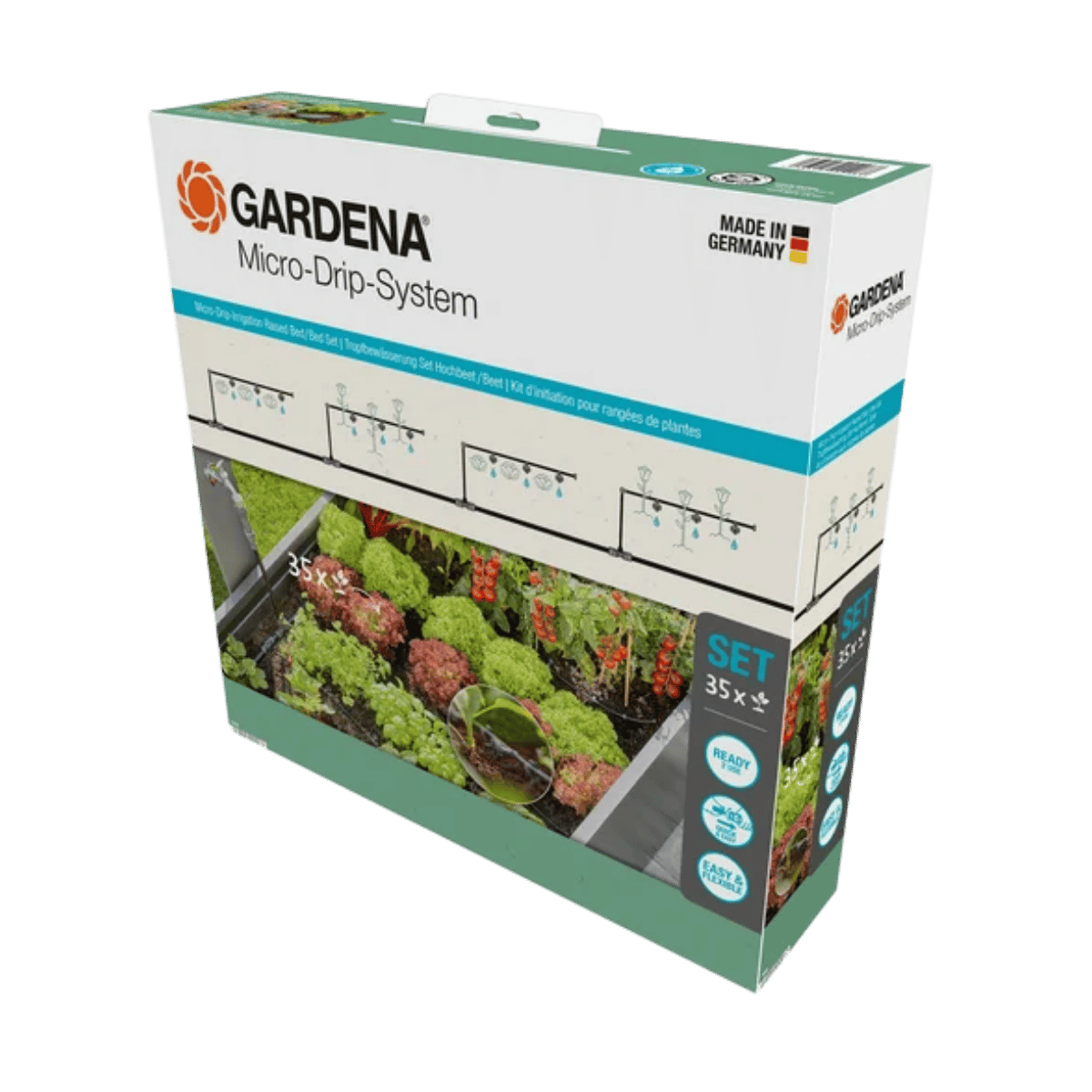 Gardena Startset Micro-Drip Systeem Verhoogde Bloembedden en Moestuinen 35 planten