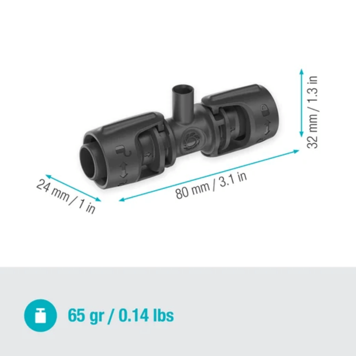 Gardena T-stuk 1/2" voor Sproeiers Micro-Drip Systeem