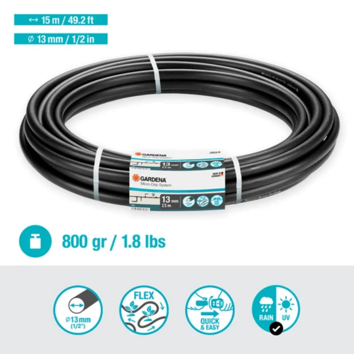 Gardena Koppelingsbuis Flex 13mm (1/2") 15m Micro-Drip Systeem