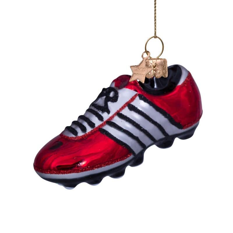 Vondels Kersthanger mat rode voetbalschoen 5 cm