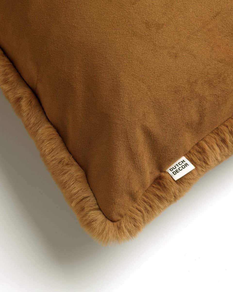 Dutch Decor Sierkussen Zaya tobacco brown 45 x 45 cm