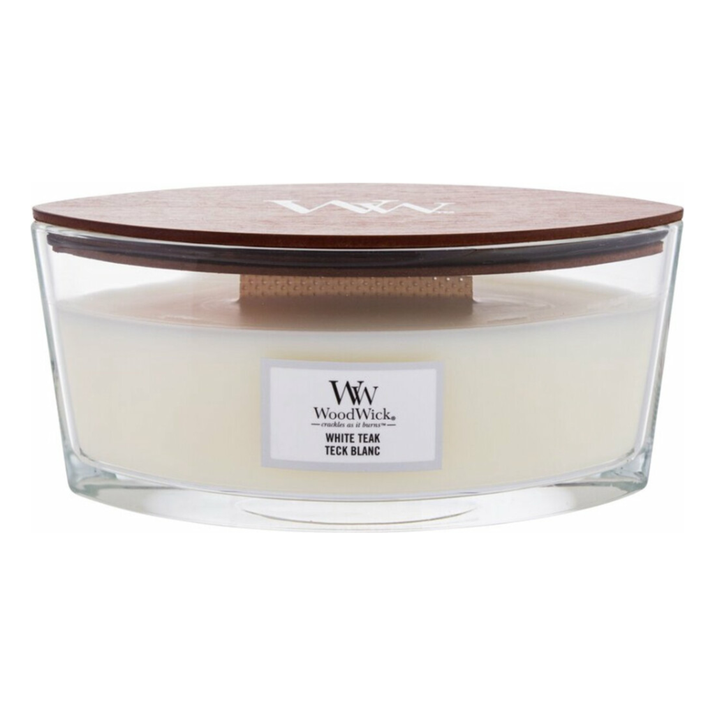 WoodWick White Teak Ellipse Candle
