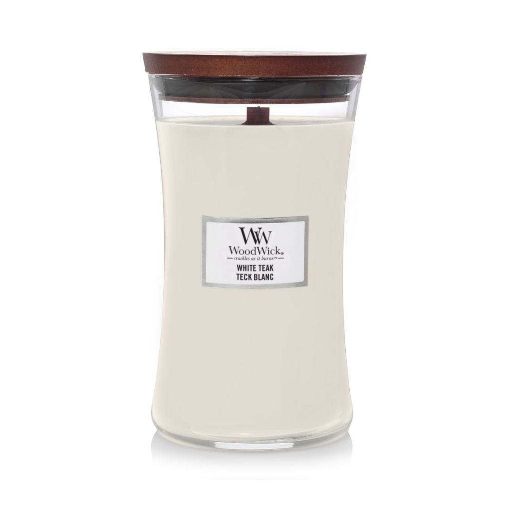 WoodWick White Teak Large Candle