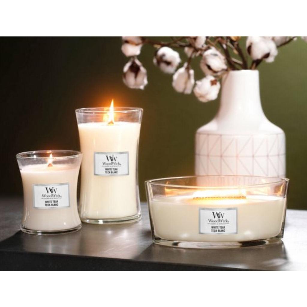 WoodWick White Teak Large Candle