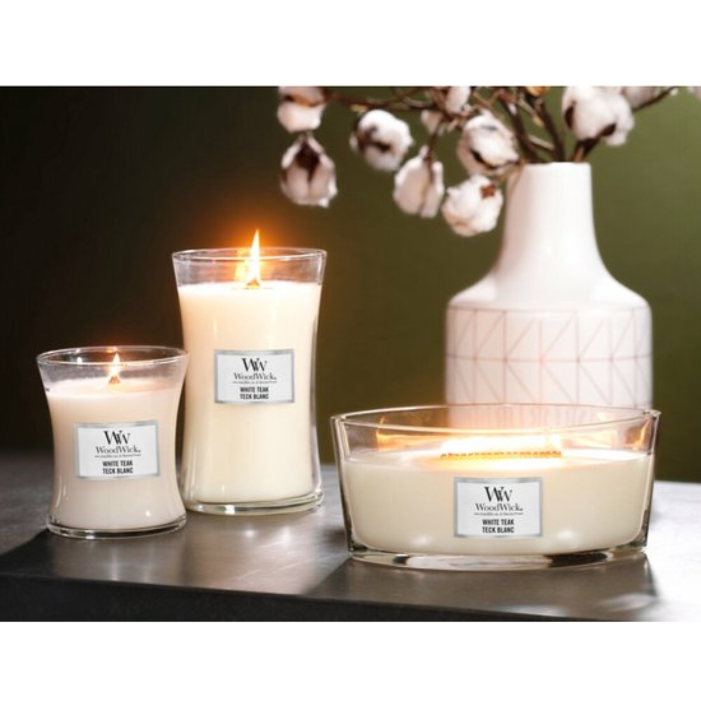 WoodWick White Teak Medium Candle