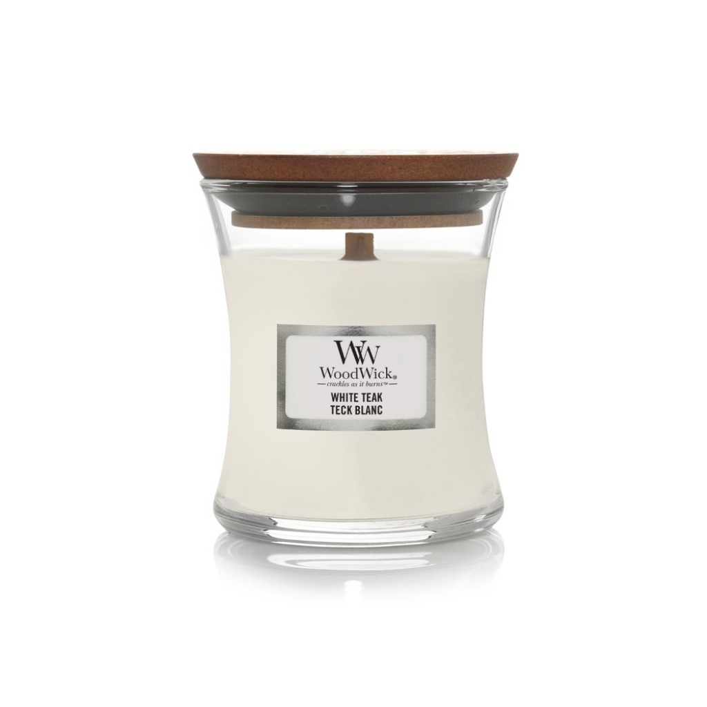 WoodWick White Teak Mini Candle