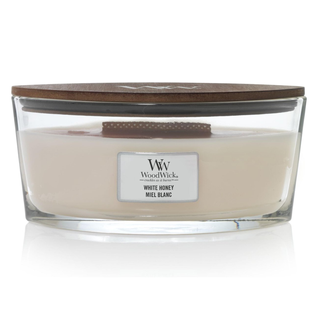 WoodWick White Honey Ellipse Candle