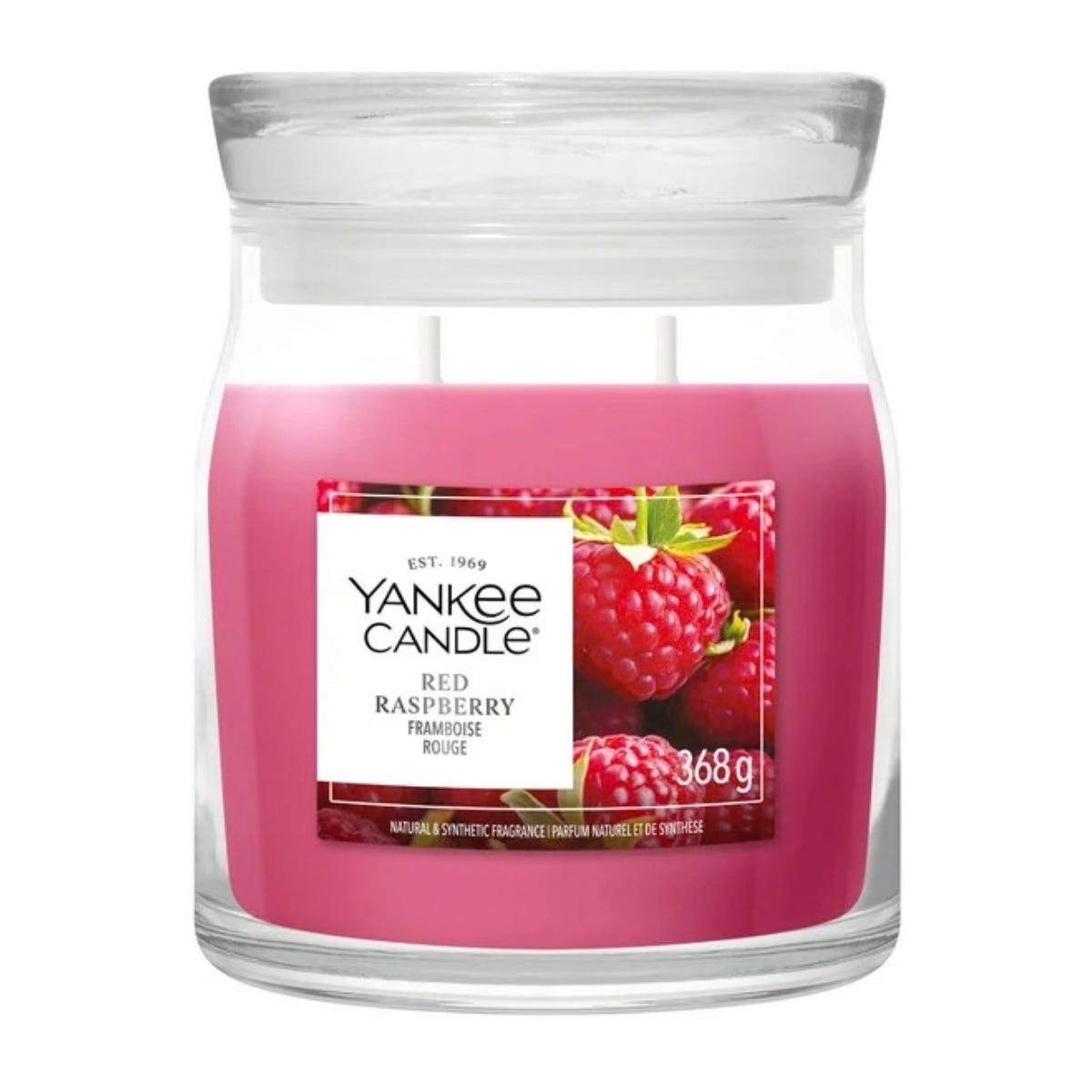 Yankee Candle Geurkaars Medium Jar Red Raspberry Rood 9 x 8.5 x 11.5 cm