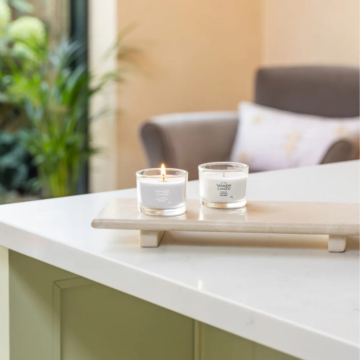 Yankee Candle Geurkaars Mini Votive A Calm & Quiet Place Blauw 5.4 x 5.4 x 4.2 cm