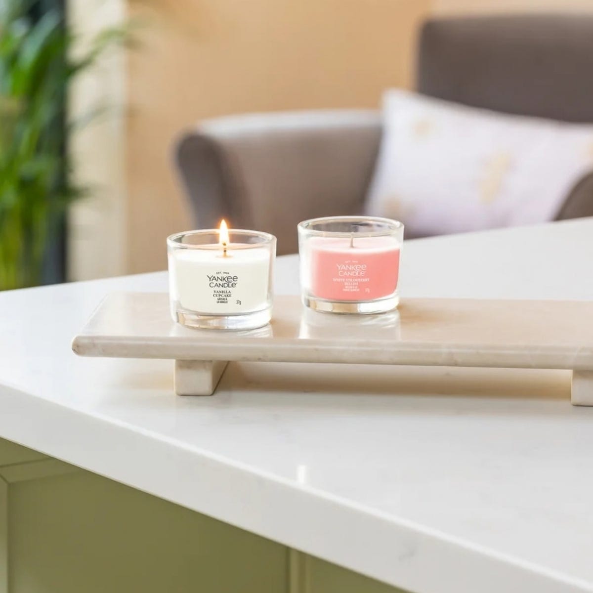 Yankee Candle Geurkaars Mini Votive Vanilla Cupcake Geel 5.4 x 5.4 x 4.2 cm