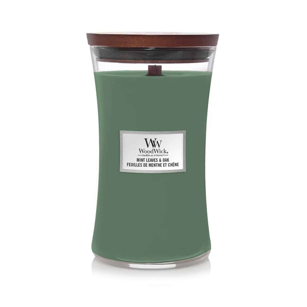 WoodWick Mint Leaves & Oak Large Candle