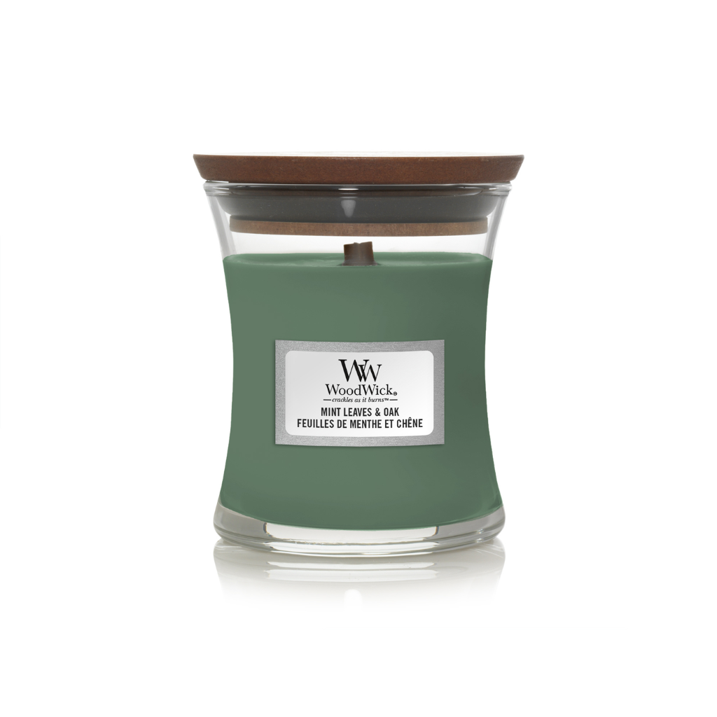 WoodWick Mint Leaves & Oak Mini Candle