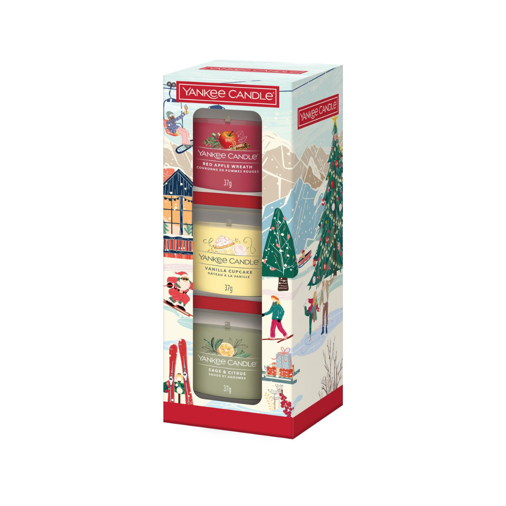 Yankee Candle Apris Ski - 3 filled votive Holiday Party set