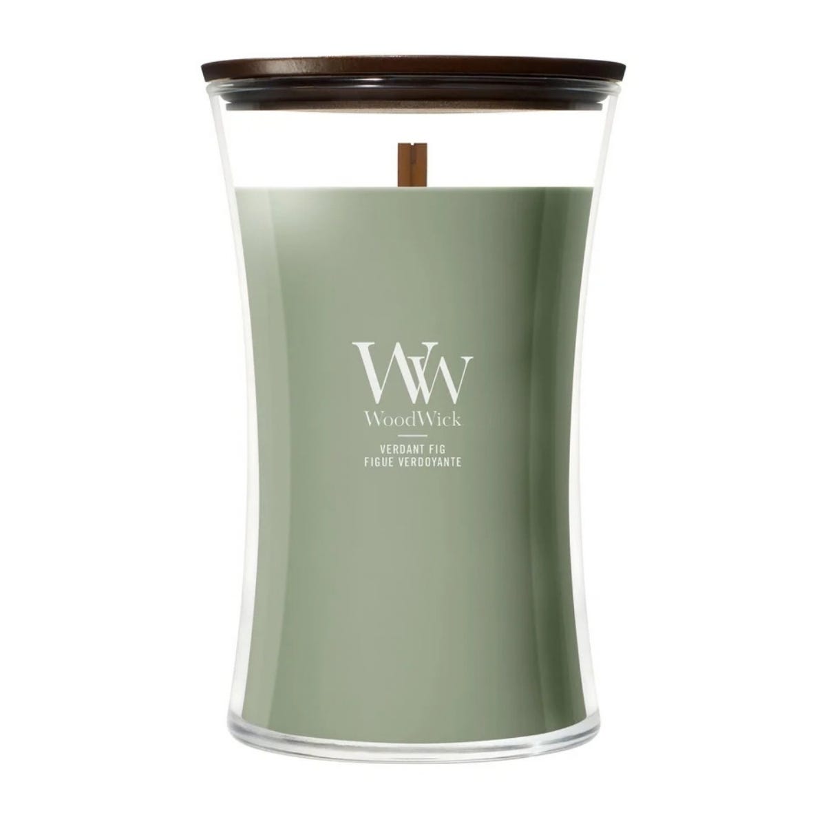 WoodWick Geurkaars Large Verdant Fig Groen 10.2 x 10.2 x 17.8 cm