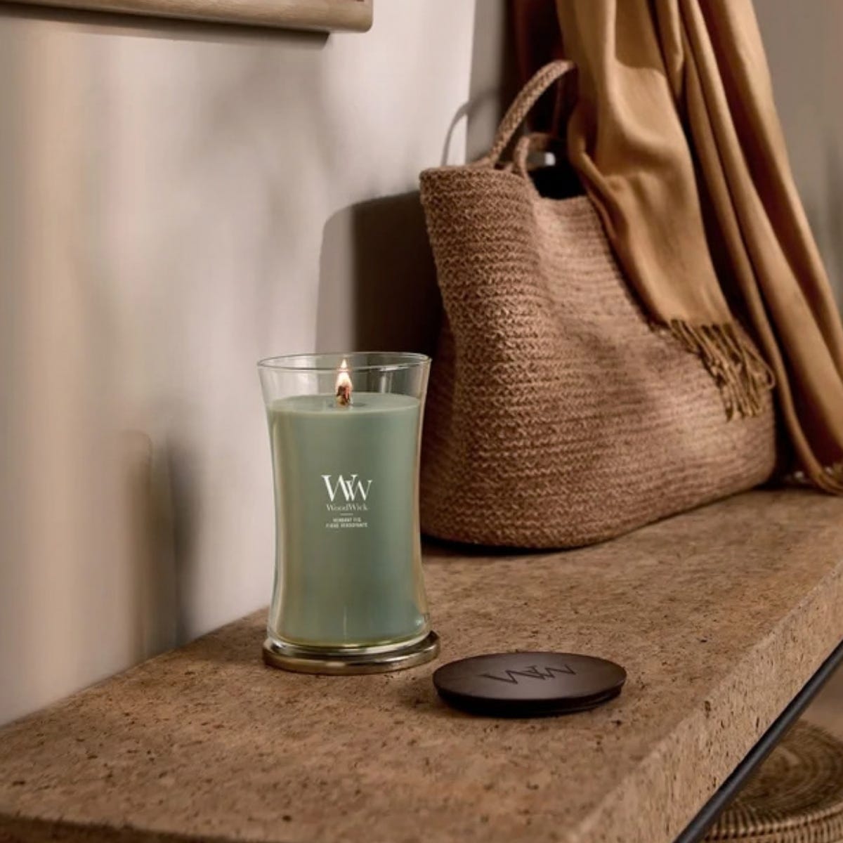 WoodWick Geurkaars Large Verdant Fig Groen 10.2 x 10.2 x 17.8 cm