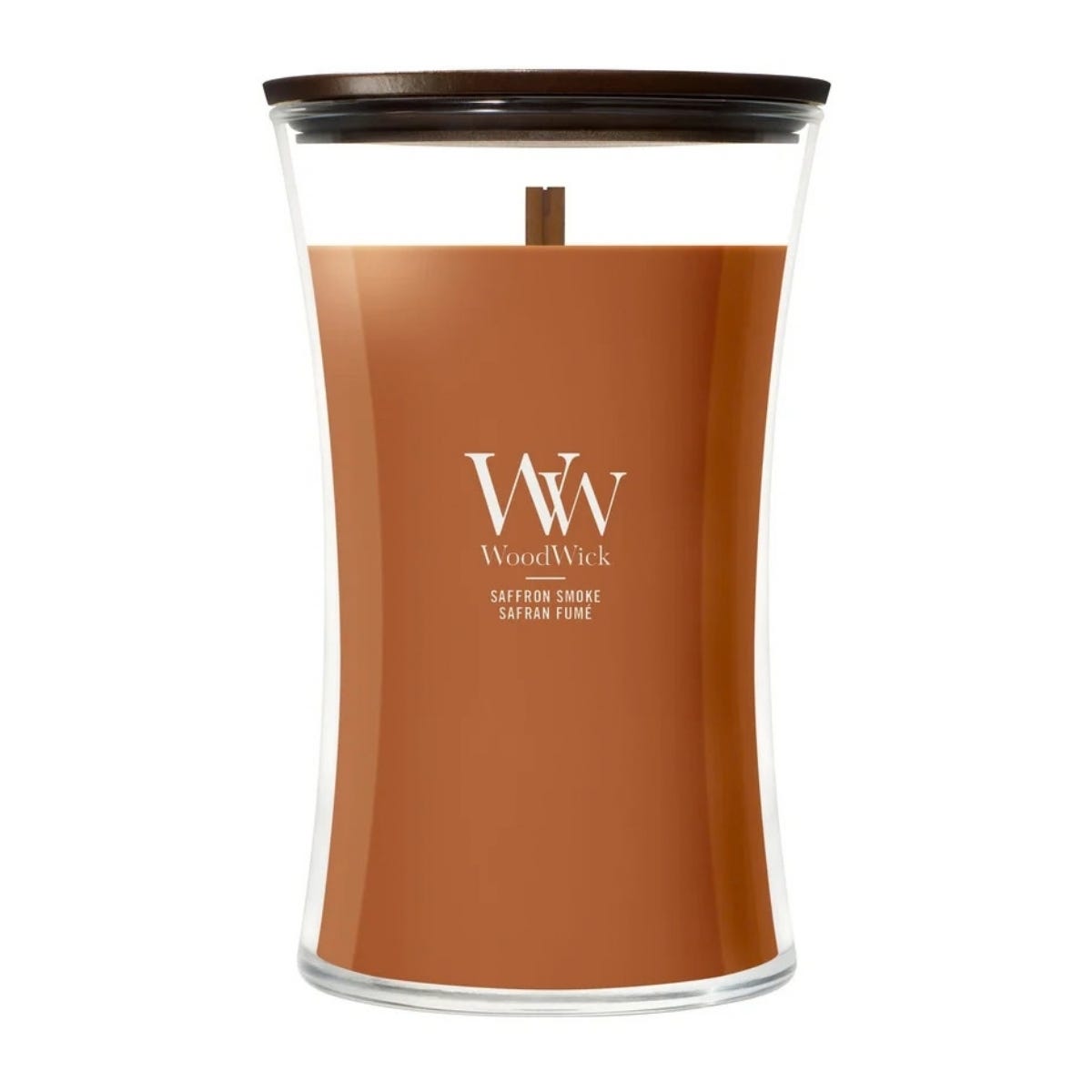WoodWick Geurkaars Large Saffron Smoke Bruin 10.2 x 10.2 x 17.8 cm