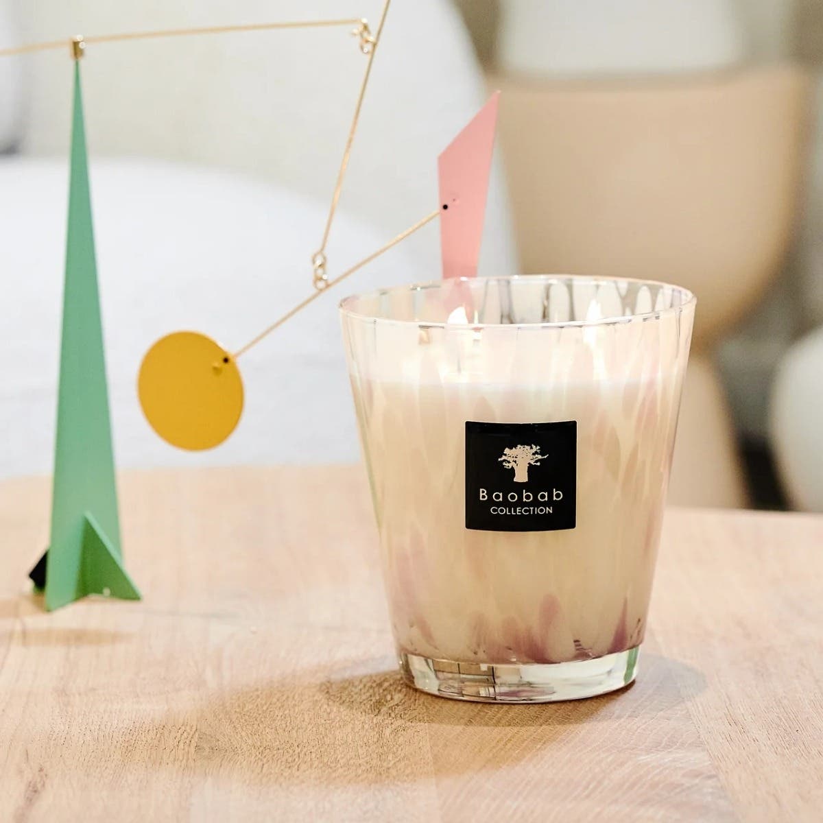 Baobab Geurkaars Pearls White Max 10