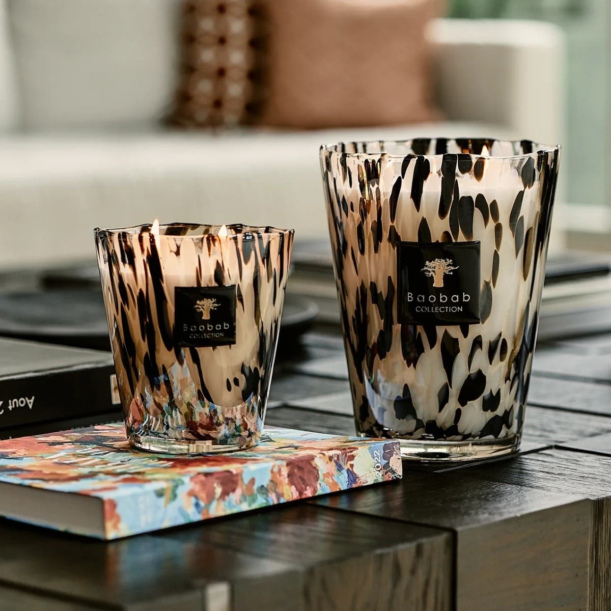 Baobab Geurkaars Pearls Black Max 24