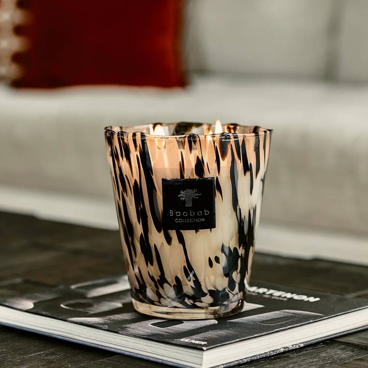 Baobab Geurkaars Pearls Black Max 24