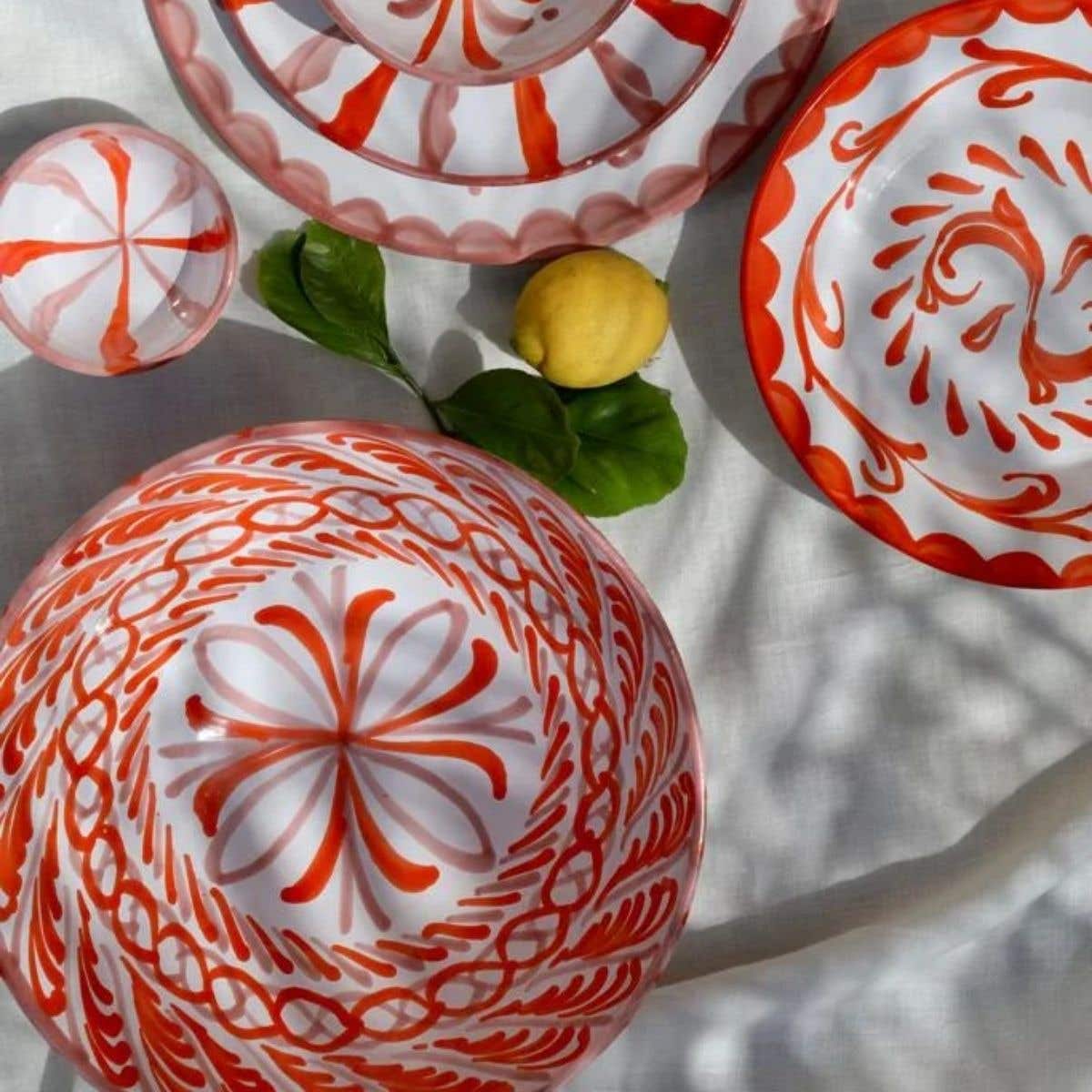 Lenta Living Ontbijtkom PXLL Roze Oranje 14 x 6 cm