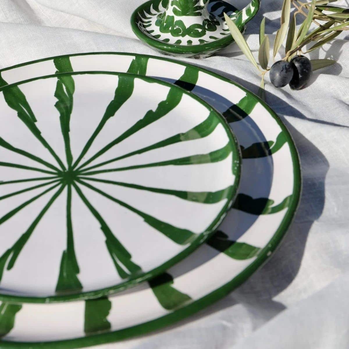 Lenta Living Dinerbord Granada Streep Verde Oliva 28 cm