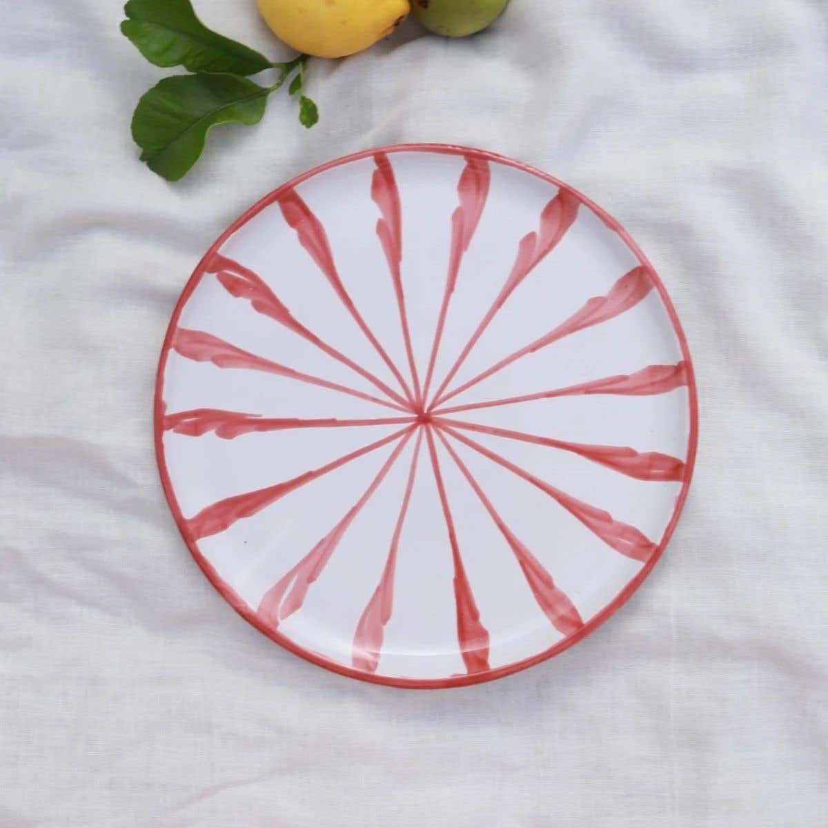 Lenta Living Ontbijtbord Granada Streep Coral 22 cm