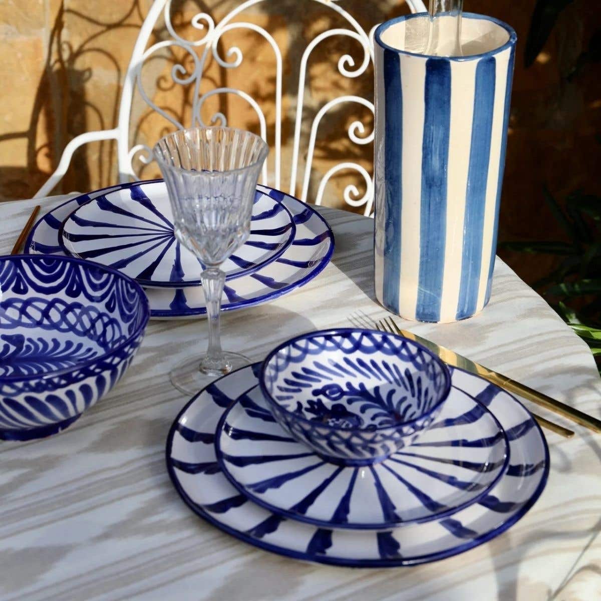 Lenta Living Dinerbord Granada Streep Azul 28 cm