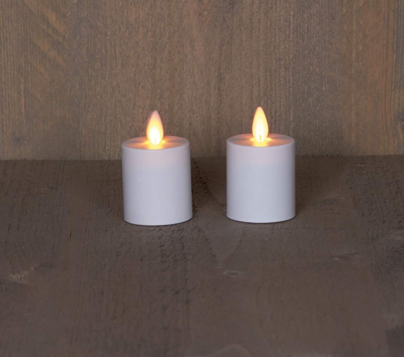 LED Waxinelicht met bewegende vlam Wit 5 x 5 cm