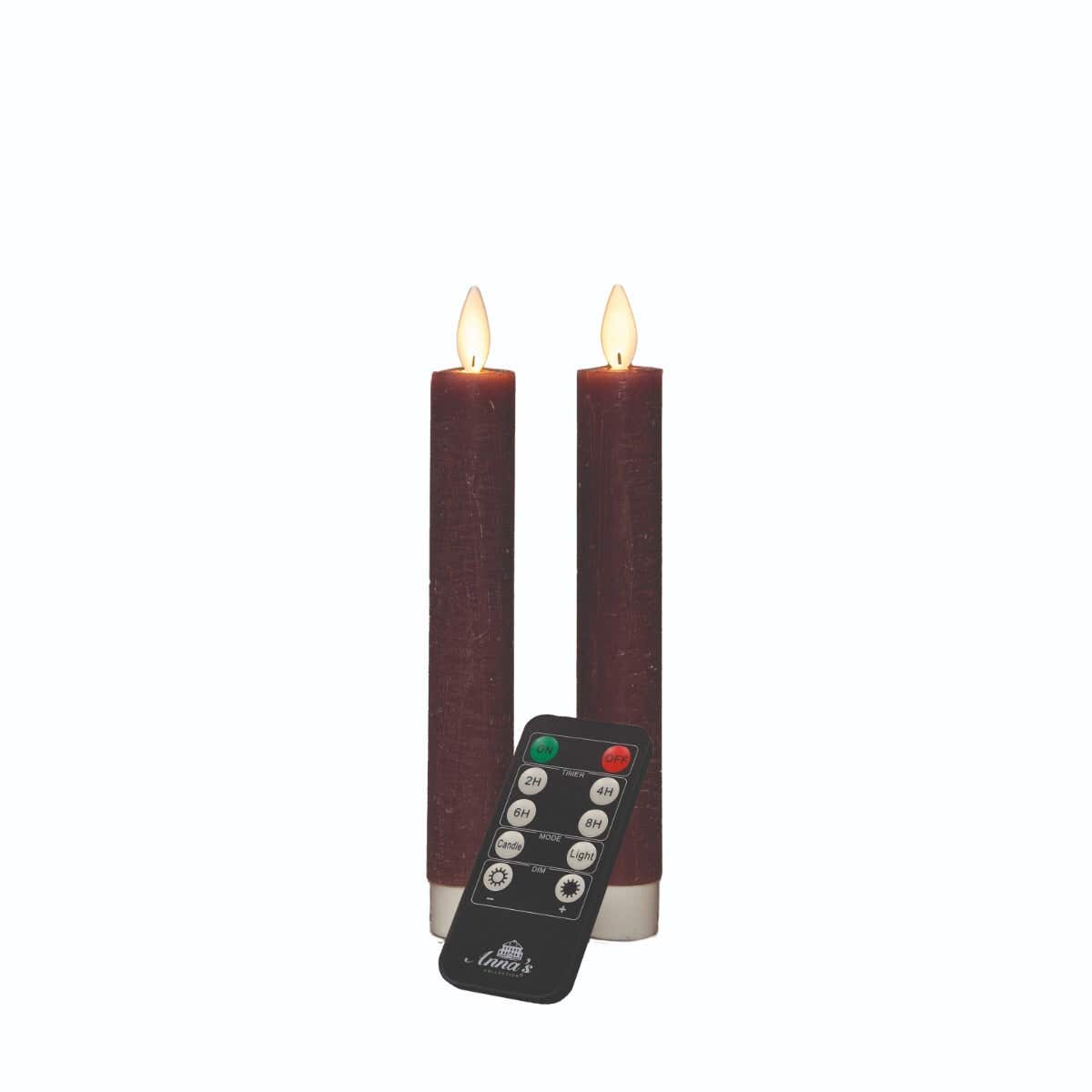 Dinerkaars LED Wax Antiek Roze 18 cm 2 stuks met afstandsbediening