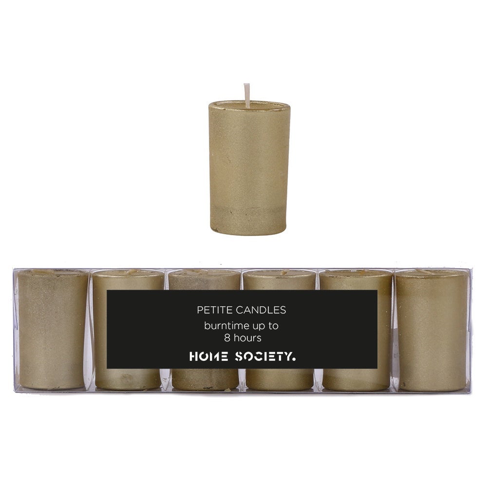 Home Society Minikaarsjes Votive goud 6 stuks